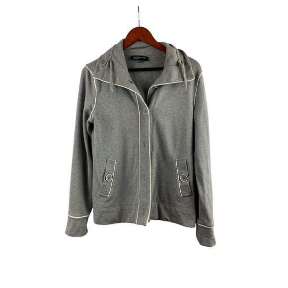 Jones New York Signature Hoodie Jacket M Gray Cotton/Spandex Womens - Picture 1 of 5